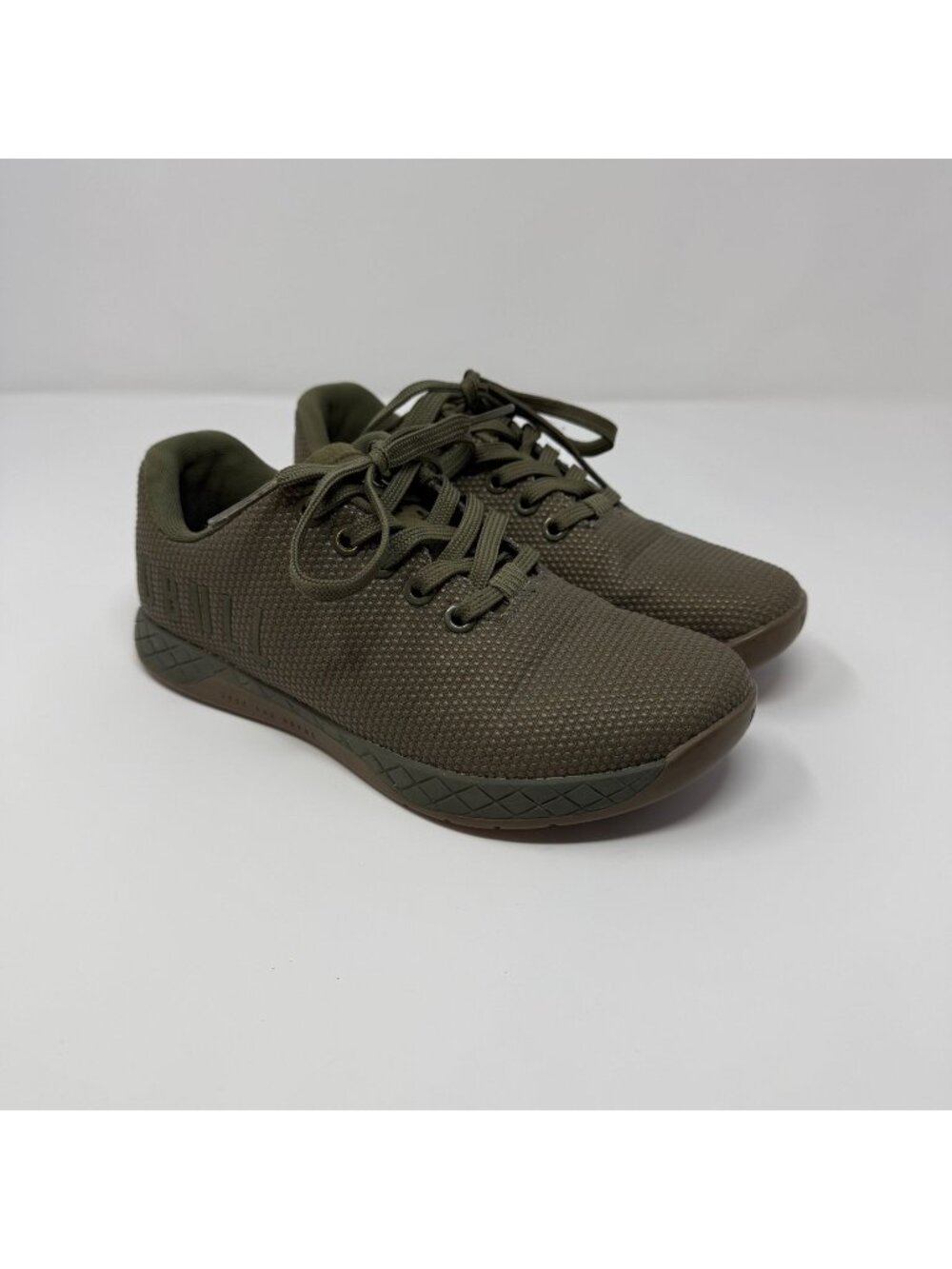 NOBULL Army Green Gum Super Fabric Trainers Womens 5.5 Mens 4 Crossfit Running